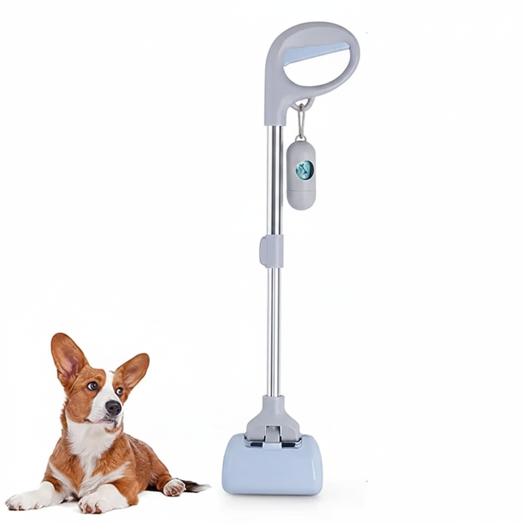 Pet Feces Collector with Disposal Bags - Steel frame with Plastic Parts